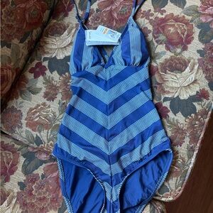 Splendid Navy and White Striped Swimwear